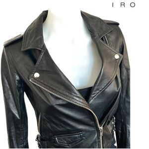 IRO Ashville Leather Biker Jacket  Black